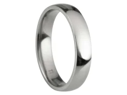 Titanium Court Polished Wedding Ring 4.0mm, Size P, 1.6mm Wall