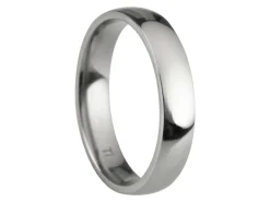 Titanium Court Polished Wedding Ring 4.0mm, Size M, 1.6mm Wall