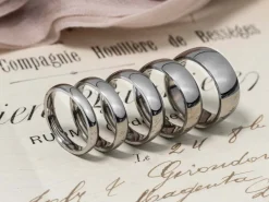 Titanium Court Polished Wedding Ring 4.0mm, Size M, 1.6mm Wall