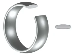 Titanium Court Polished Wedding Ring 4.0mm, Size M, 1.6mm Wall