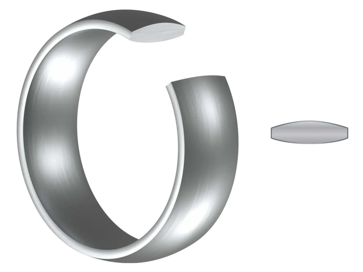 Titanium Court Polished Wedding Ring 4.0mm, Size K, 1.6mm Wall