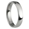 Titanium Court Polished Wedding Ring 4.0mm, Size J, 1.6mm Wall