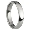 Titanium Court Polished Wedding Ring 4.0mm, Size I, 1.6mm Wall