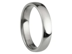 Titanium Court Polished Wedding Ring 4.0mm, Size I, 1.6mm Wall
