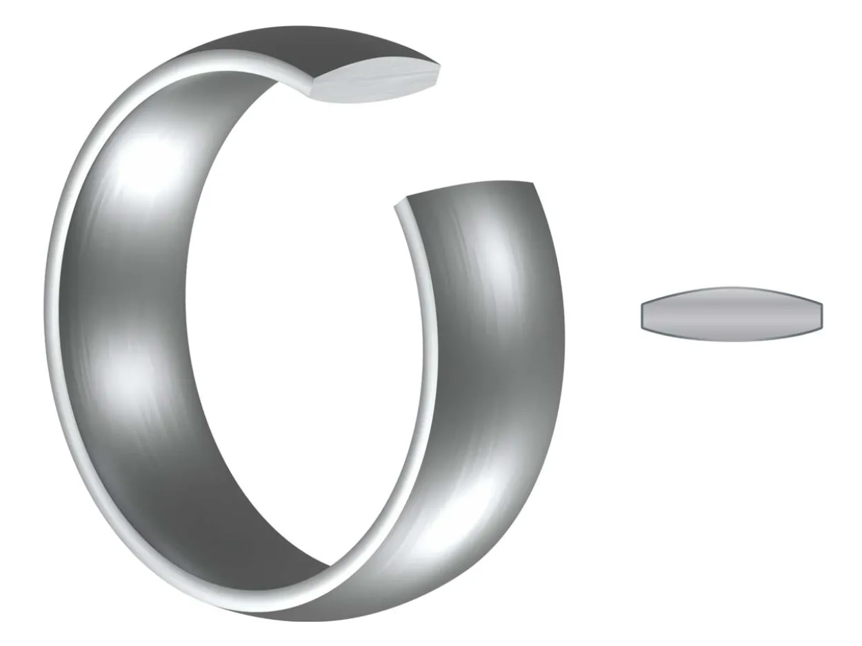 Titanium Court Polished Wedding Ring 4.0mm, Size I, 1.6mm Wall