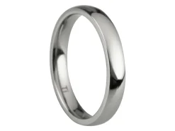 Titanium Court Polished Wedding Ring 3.0mm, Size P, 1.6mm Wall