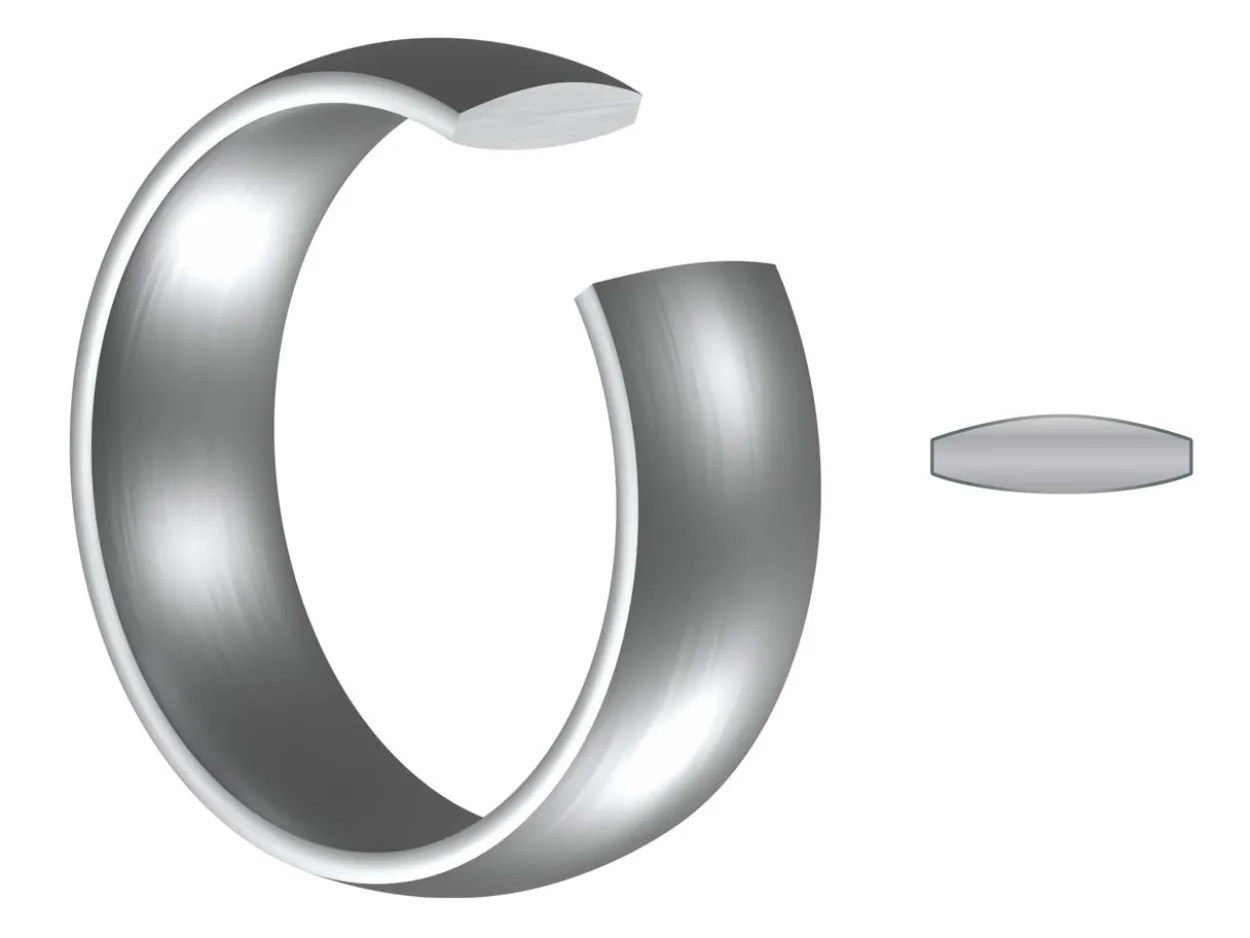 Titanium Court Polished Wedding Ring 3.0mm, Size P, 1.6mm Wall