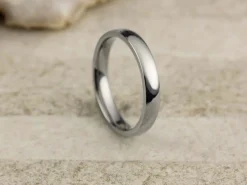 Titanium Court Polished Wedding Ring 3.0mm, Size N, 1.6mm Wall