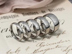 Titanium Court Polished Wedding Ring 3.0mm, Size N, 1.6mm Wall