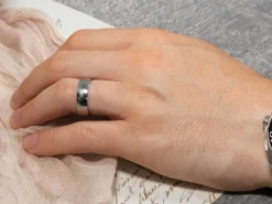 Titanium Court Polished Wedding Ring 3.0mm, Size N, 1.6mm Wall
