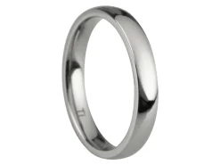 Titanium Court Polished Wedding Ring 3.0mm, Size M, 1.6mm Wall