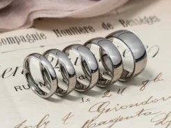 Titanium Court Polished Wedding Ring 3.0mm, Size M, 1.6mm Wall