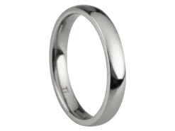 Titanium Court Polished Wedding Ring 3.0mm, Size L, 1.6mm Wall