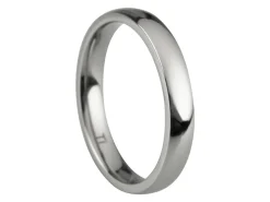 Titanium Court Polished Wedding Ring 3.0mm, Size J, 1.6mm Wall