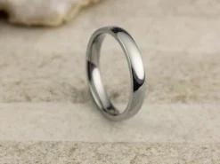 Titanium Court Polished Wedding Ring 3.0mm, Size J, 1.6mm Wall