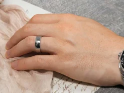 Titanium Court Polished Wedding Ring 3.0mm, Size J, 1.6mm Wall