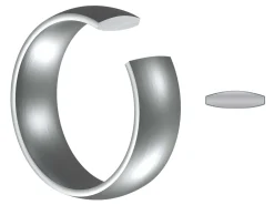 Titanium Court Polished Wedding Ring 3.0mm, Size J, 1.6mm Wall