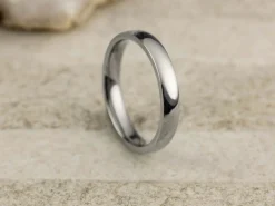 Titanium Court Polished Wedding Ring 3.0mm, Size I, 1.6mm Wall