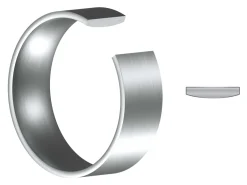 Titanium Flat Court Easy Fit Polished Wedding Ring 5.0mm, Size N, 1.8mm Wall
