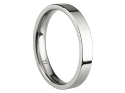 Titanium Flat Court Easy Fit Polished Wedding Ring 3.0mm, Size P, 1.6mm Wall