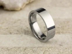 Titanium Flat Court Easy Fit Polished Wedding Ring 6.0mm, Size Z, 1.8mm Wall