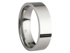 Titanium Flat Court Easy Fit Polished Wedding Ring 6.0mm, Size Y, 1.8mm Wall