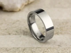 Titanium Flat Court Easy Fit Polished Wedding Ring 6.0mm, Size Y, 1.8mm Wall