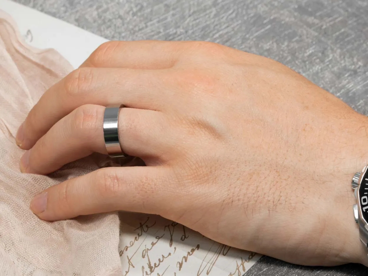 Titanium Flat Court Easy Fit Polished Wedding Ring 6.0mm, Size Y, 1.8mm Wall