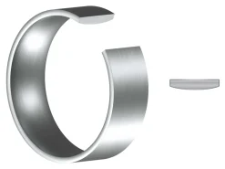 Titanium Flat Court Easy Fit Polished Wedding Ring 6.0mm, Size Y, 1.8mm Wall