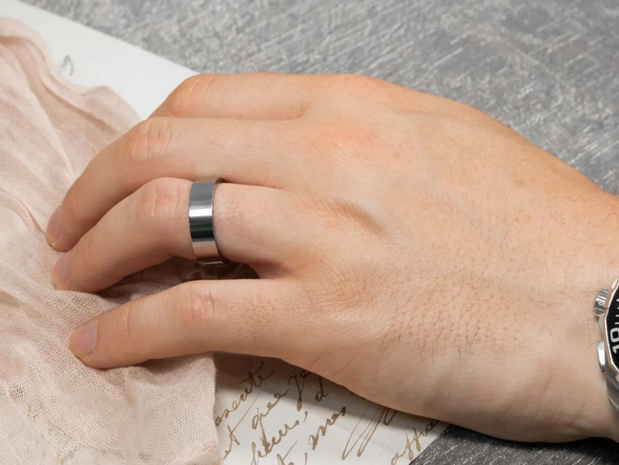 Titanium Flat Court Easy Fit Polished Wedding Ring 8.0mm, Size Z, 2.0mm Wall