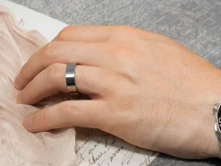 Titanium Flat Court Easy Fit Polished Wedding Ring 8.0mm, Size Y, 2.0mm Wall