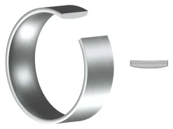 Titanium Flat Court Easy Fit Polished Wedding Ring 8.0mm, Size U, 2.0mm Wall