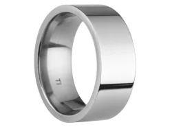 Titanium Flat Court Easy Fit Polished Wedding Ring 8.0mm, Size R, 2.0mm Wall