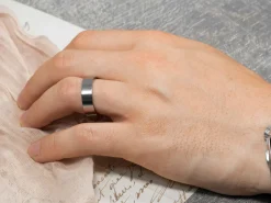 Titanium Flat Court Easy Fit Polished Wedding Ring 8.0mm, Size Q, 2.0mm Wall