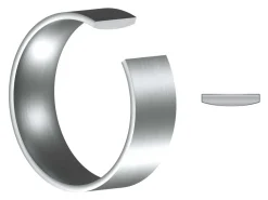 Titanium Flat Court Easy Fit Polished Wedding Ring 8.0mm, Size Q, 2.0mm Wall