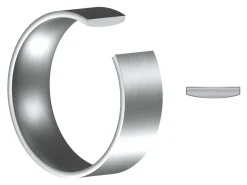 Titanium Flat Court Easy Fit Polished Wedding Ring 6.0mm, Size W, 1.8mm Wall