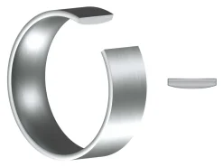 Titanium Flat Court Easy Fit Polished Wedding Ring 6.0mm, Size S, 1.8mm Wall