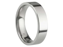 Titanium Flat Court Easy Fit Polished Wedding Ring 5.0mm, Size Z, 1.8mm Wall