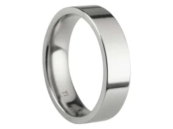 Titanium Flat Court Easy Fit Polished Wedding Ring 5.0mm, Size Y, 1.8mm Wall