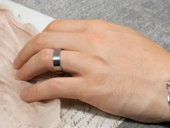 Titanium Flat Court Easy Fit Polished Wedding Ring 5.0mm, Size Y, 1.8mm Wall