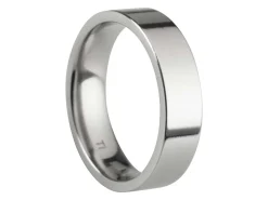 Titanium Flat Court Easy Fit Polished Wedding Ring 5.0mm, Size U, 1.8mm Wall