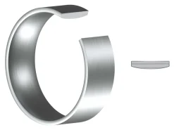 Titanium Flat Court Easy Fit Polished Wedding Ring 5.0mm, Size R, 1.8mm Wall