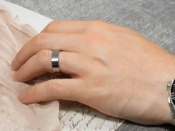 Titanium Flat Court Easy Fit Polished Wedding Ring 5.0mm, Size Q, 1.8mm Wall