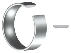 Titanium Flat Court Easy Fit Polished Wedding Ring 5.0mm, Size Q, 1.8mm Wall