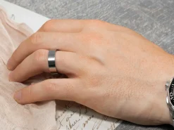 Titanium Flat Court Easy Fit Polished Wedding Ring 5.0mm, Size P, 1.8mm Wall