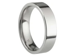 Titanium Flat Court Easy Fit Polished Wedding Ring 5.0mm, Size M, 1.8mm Wall