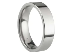 Titanium Flat Court Easy Fit Polished Wedding Ring 5.0mm, Size K, 1.8mm Wall