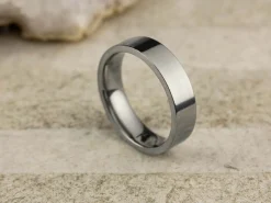 Titanium Flat Court Easy Fit Polished Wedding Ring 5.0mm, Size K, 1.8mm Wall