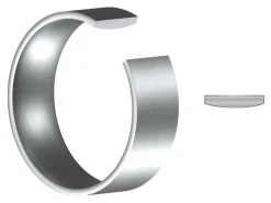 Titanium Flat Court Easy Fit Polished Wedding Ring 5.0mm, Size K, 1.8mm Wall