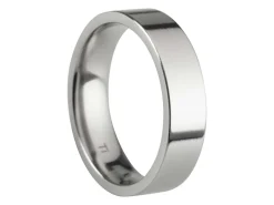 Titanium Flat Court Easy Fit Polished Wedding Ring 5.0mm, Size J, 1.8mm Wall